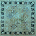 Square Oriental Light Blue Traditional Rug, urb820lblu