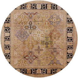 Round Machine Washable Industrial Modern Brown Sand Brown Rug, wshurb820