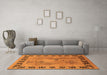 Machine Washable Oriental Orange Traditional Area Rugs in a Living Room, wshurb820org
