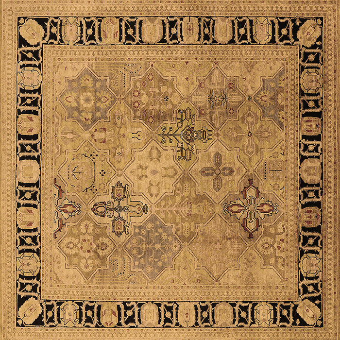 Square Oriental Brown Traditional Rug, urb820brn