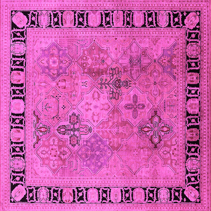 Square Oriental Pink Traditional Rug, urb820pnk