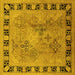 Square Machine Washable Oriental Yellow Traditional Rug, wshurb820yw