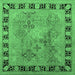 Square Machine Washable Oriental Emerald Green Traditional Area Rugs, wshurb820emgrn
