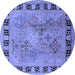 Round Oriental Blue Traditional Rug, urb820blu