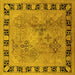 Square Oriental Yellow Traditional Rug, urb820yw