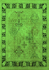 Oriental Green Traditional Rug, urb820grn
