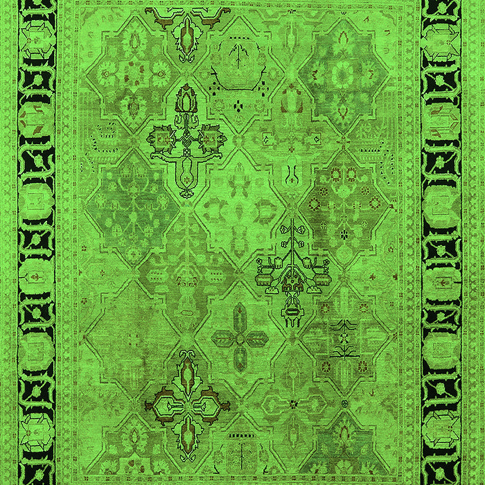 Oriental Green Traditional Rug, urb820grn