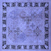 Square Machine Washable Oriental Blue Traditional Rug, wshurb820blu