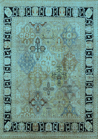 Oriental Light Blue Traditional Rug, urb820lblu
