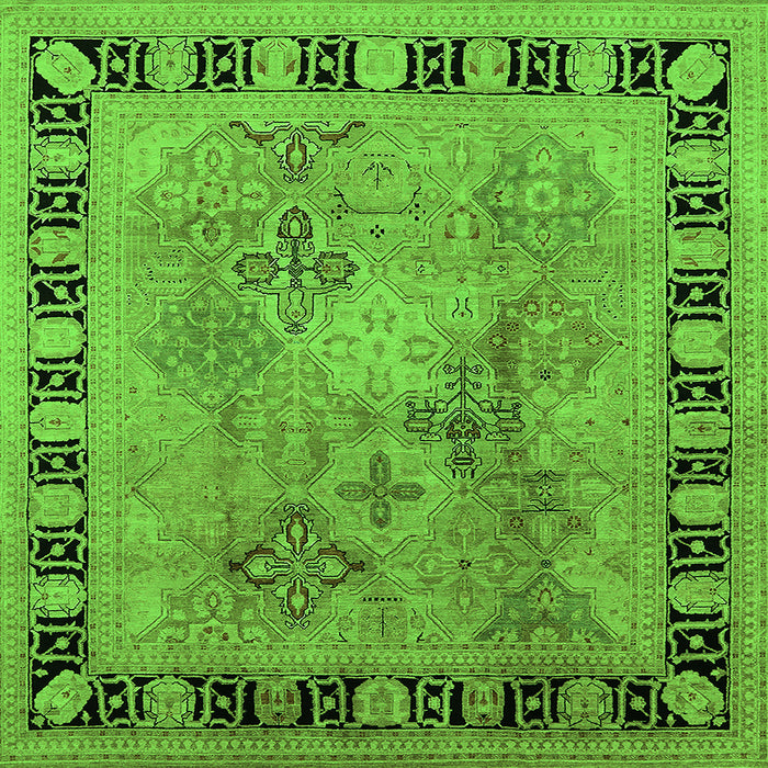 Square Oriental Green Traditional Rug, urb820grn