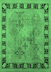 Oriental Emerald Green Traditional Rug, urb820emgrn