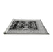 Sideview of Machine Washable Oriental Gray Industrial Rug, wshurb821gry