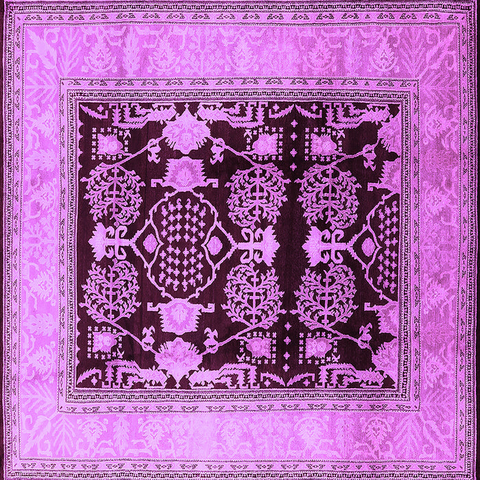 Square Machine Washable Oriental Purple Industrial Area Rugs, wshurb821pur