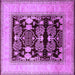 Square Machine Washable Oriental Purple Industrial Area Rugs, wshurb821pur