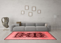 Machine Washable Oriental Red Industrial Rug, wshurb821red