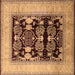 Square Oriental Brown Industrial Rug, urb821brn