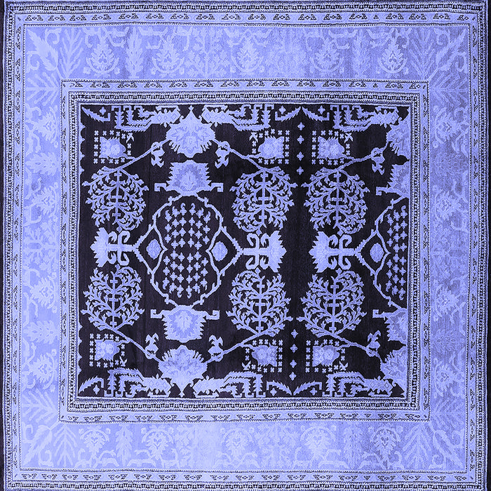 Square Oriental Blue Industrial Rug, urb821blu