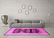 Machine Washable Oriental Pink Industrial Rug in a Living Room, wshurb821pnk
