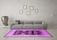 Machine Washable Oriental Purple Industrial Rug, wshurb821pur