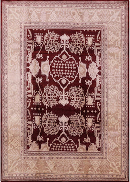 Mid-Century Modern Pastel Orange Oriental Rug, urb821