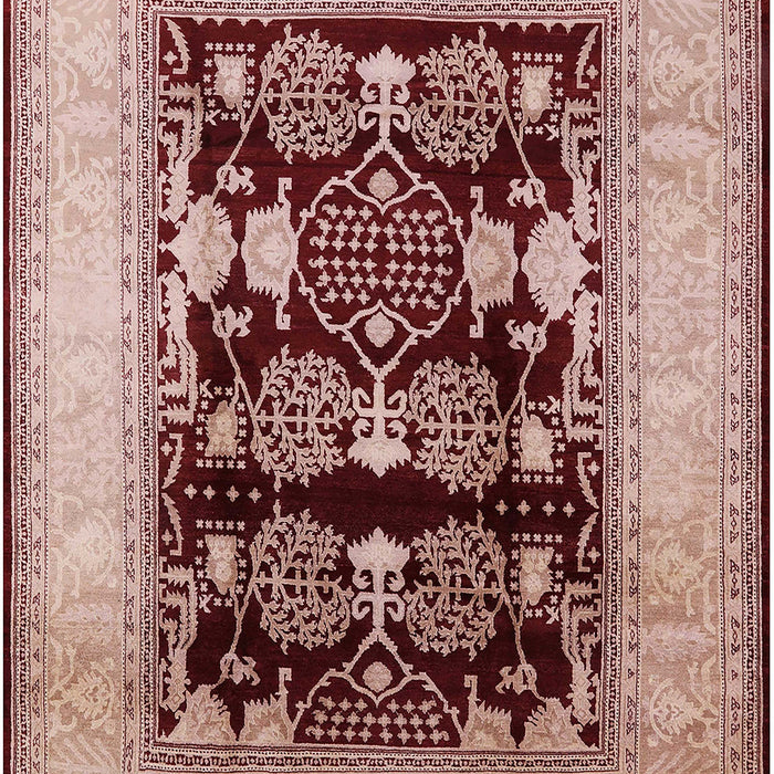 Mid-Century Modern Pastel Orange Oriental Rug, urb821