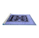 Sideview of Machine Washable Oriental Blue Industrial Rug, wshurb821blu