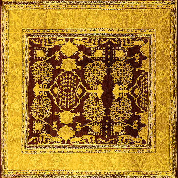 Square Oriental Yellow Industrial Rug, urb821yw