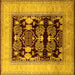 Square Oriental Yellow Industrial Rug, urb821yw