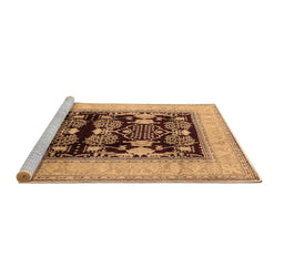 Sideview of Machine Washable Oriental Brown Industrial Rug, wshurb821brn