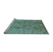 Sideview of Machine Washable Oriental Light Blue Traditional Rug, wshurb822lblu