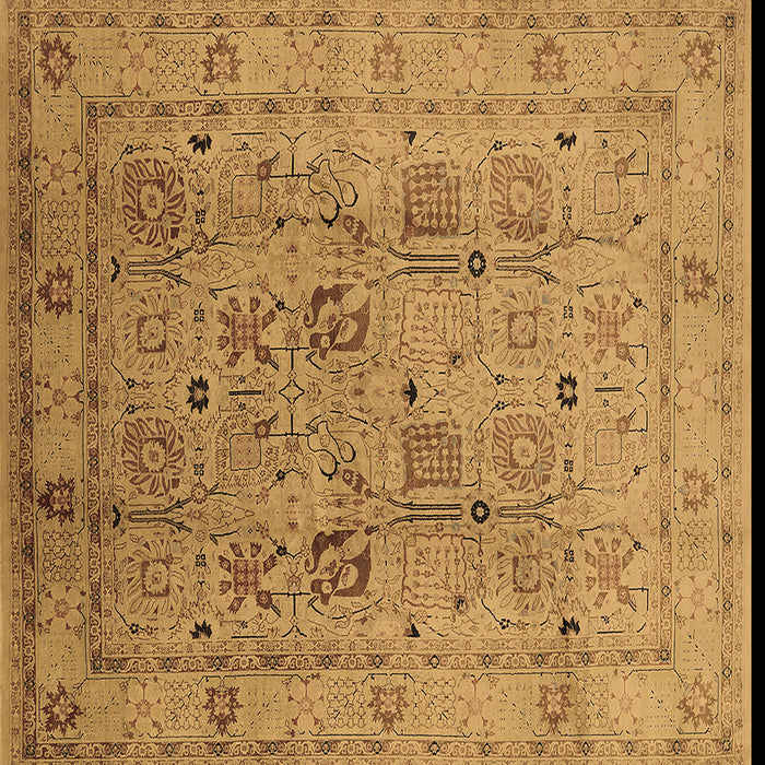 Square Oriental Brown Traditional Rug, urb822brn