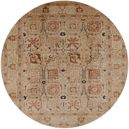 Round Machine Washable Industrial Modern Light Brown Rug, wshurb822
