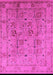 Machine Washable Oriental Pink Traditional Rug, wshurb822pnk