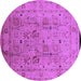 Round Oriental Purple Traditional Rug, urb822pur