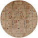 Round Mid-Century Modern Light Brown Oriental Rug, urb822