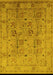 Machine Washable Oriental Yellow Traditional Rug, wshurb822yw