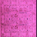 Square Machine Washable Oriental Pink Traditional Rug, wshurb822pnk