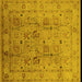 Square Oriental Yellow Traditional Rug, urb822yw
