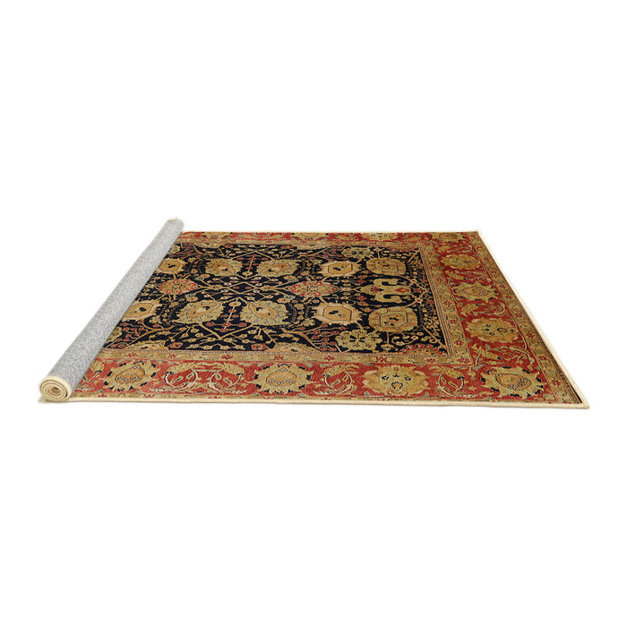 Sideview of Machine Washable Industrial Modern Saffron Red Rug, wshurb823