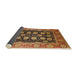 Sideview of Mid-Century Modern Saffron Red Oriental Rug, urb823