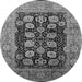 Round Oriental Gray Industrial Rug, urb823gry