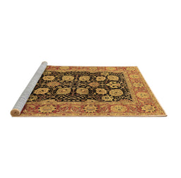 Sideview of Machine Washable Oriental Brown Industrial Rug, wshurb823brn