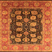 Square Oriental Orange Industrial Rug, urb823org