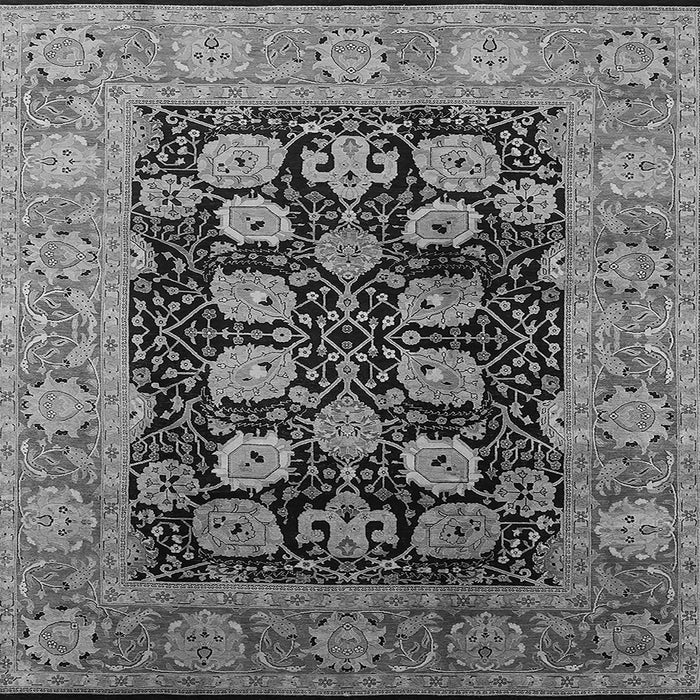 Square Machine Washable Oriental Gray Industrial Rug, wshurb823gry