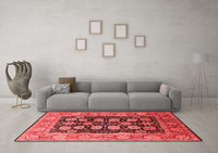 Machine Washable Oriental Red Industrial Rug, wshurb823red