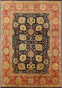Mid-Century Modern Saffron Red Oriental Rug, urb823