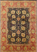 Mid-Century Modern Saffron Red Oriental Rug, urb823