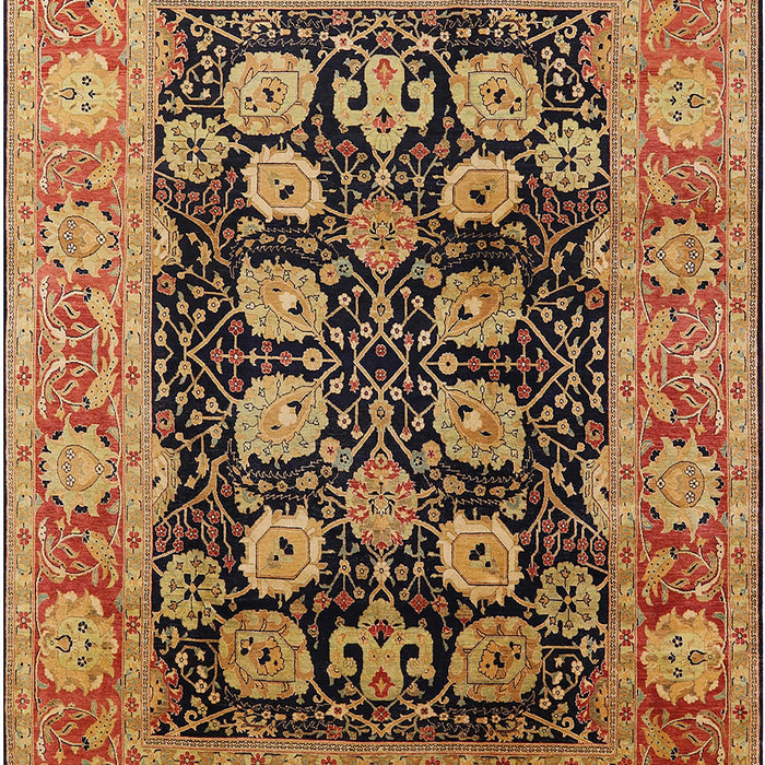 Mid-Century Modern Saffron Red Oriental Rug, urb823
