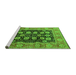 Sideview of Machine Washable Oriental Green Industrial Area Rugs, wshurb823grn
