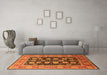 Machine Washable Oriental Orange Industrial Area Rugs in a Living Room, wshurb823org